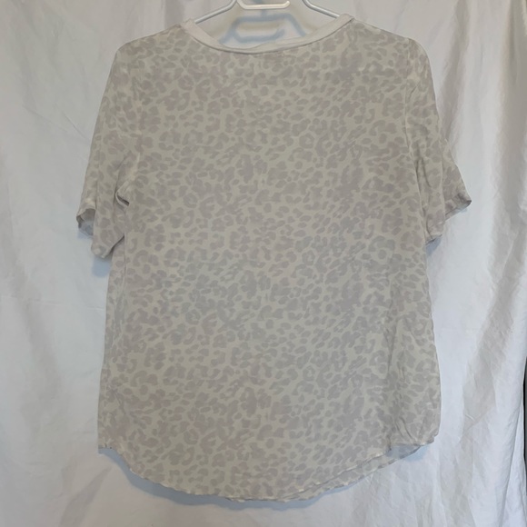 SOLD Rebecca Taylor Lynx Silk Tee in Snow Leopard - Picture 5 of 8